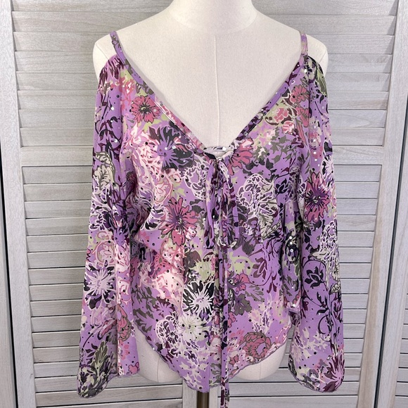 Rampage | Tops | Rampage Boho Y2k Cold Shoulder Blouse Butterfly ...